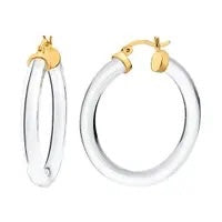 1.35" Thin Hoop Earrings Clear