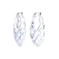 2" Clear Sculptured Marquise Earrings